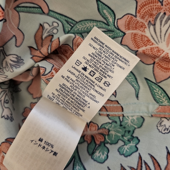 Lands' End Floral No Iron Supima 100% Cotton Lightweight 3/4 Sleeve Tunic W's 16 - Picture 11 of 15